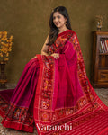 Rani Pink Pure Rajkot Patola Silk Handloom Saree