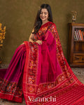 Rani Pink Pure Rajkot Patola Silk Handloom Saree