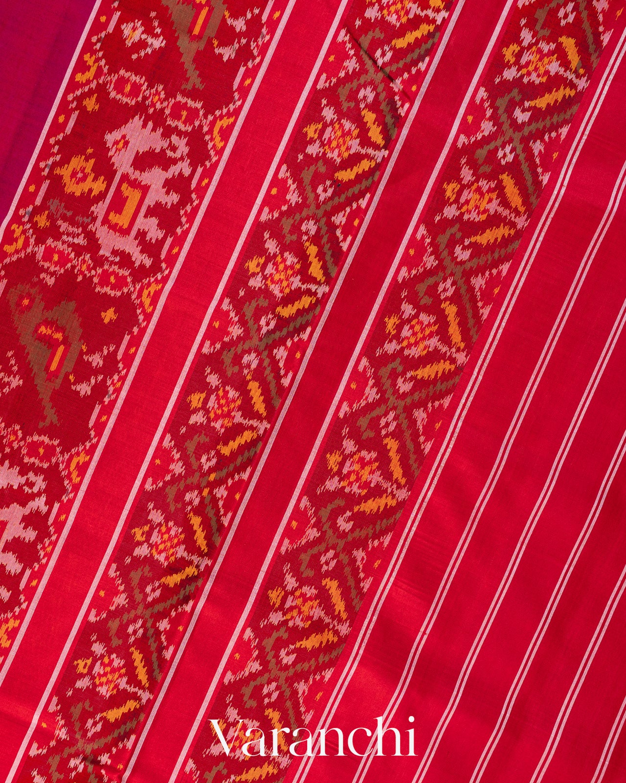 Rani Pink Pure Rajkot Patola Silk Handloom Saree