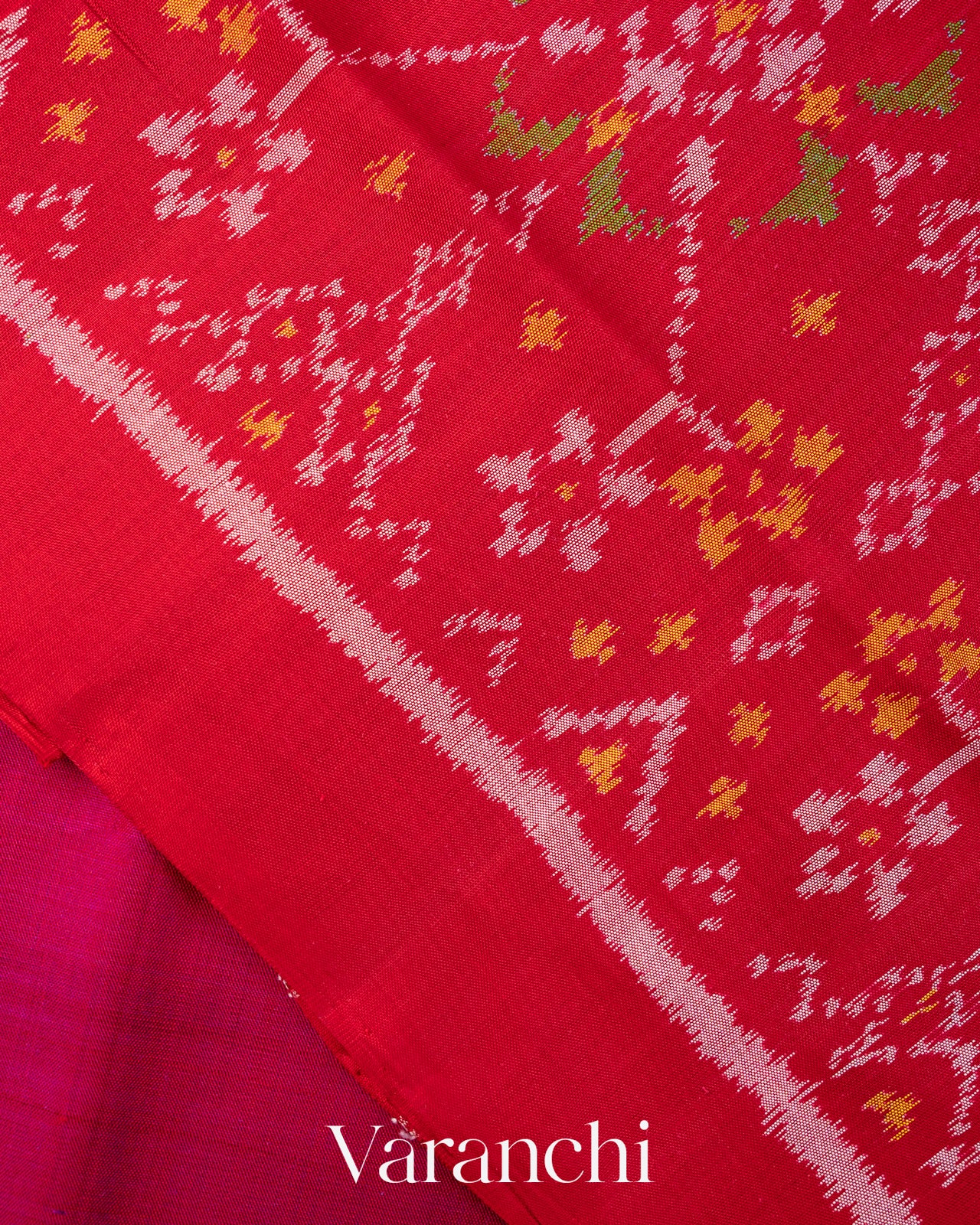 Rani Pink Pure Rajkot Patola Silk Handloom Saree
