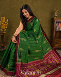 Bottle Green Pure Rajkot Patola Silk Handloom Saree