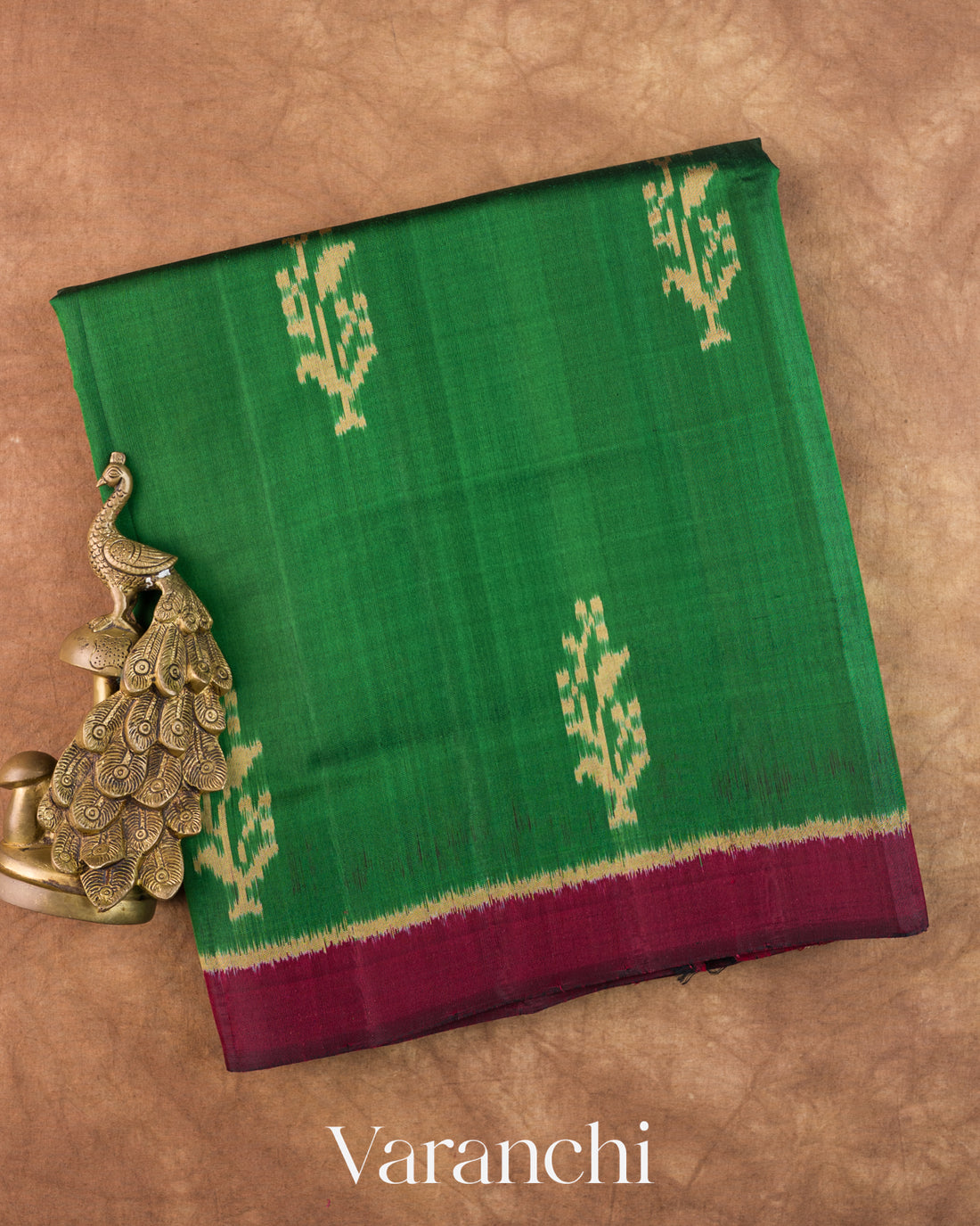 Bottle Green Pure Rajkot Patola Silk Handloom Saree