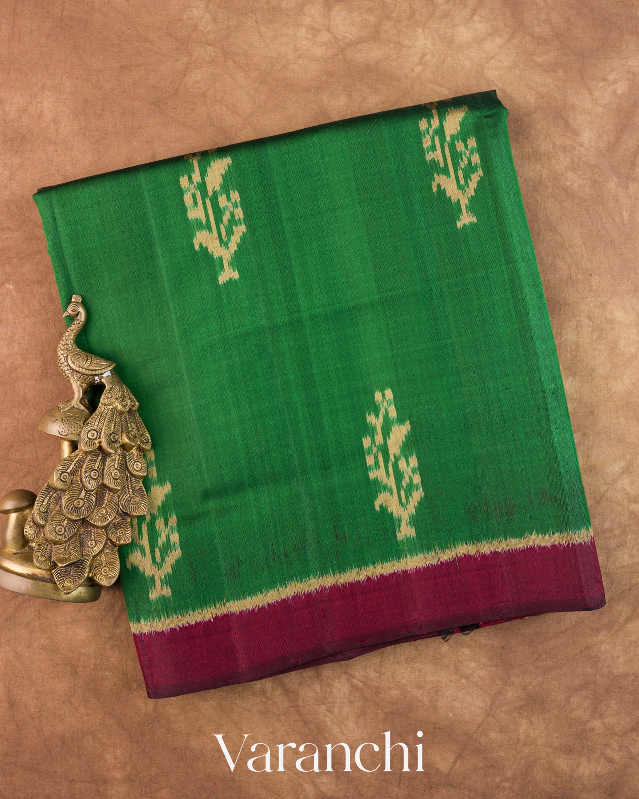 Bottle Green Pure Rajkot Patola Silk Handloom Saree