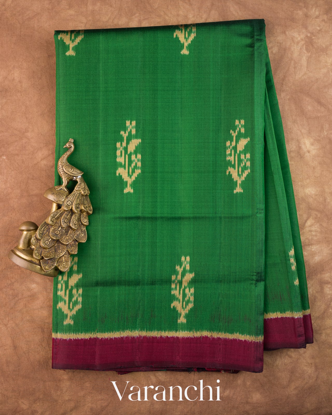 Bottle Green Pure Rajkot Patola Silk Handloom Saree