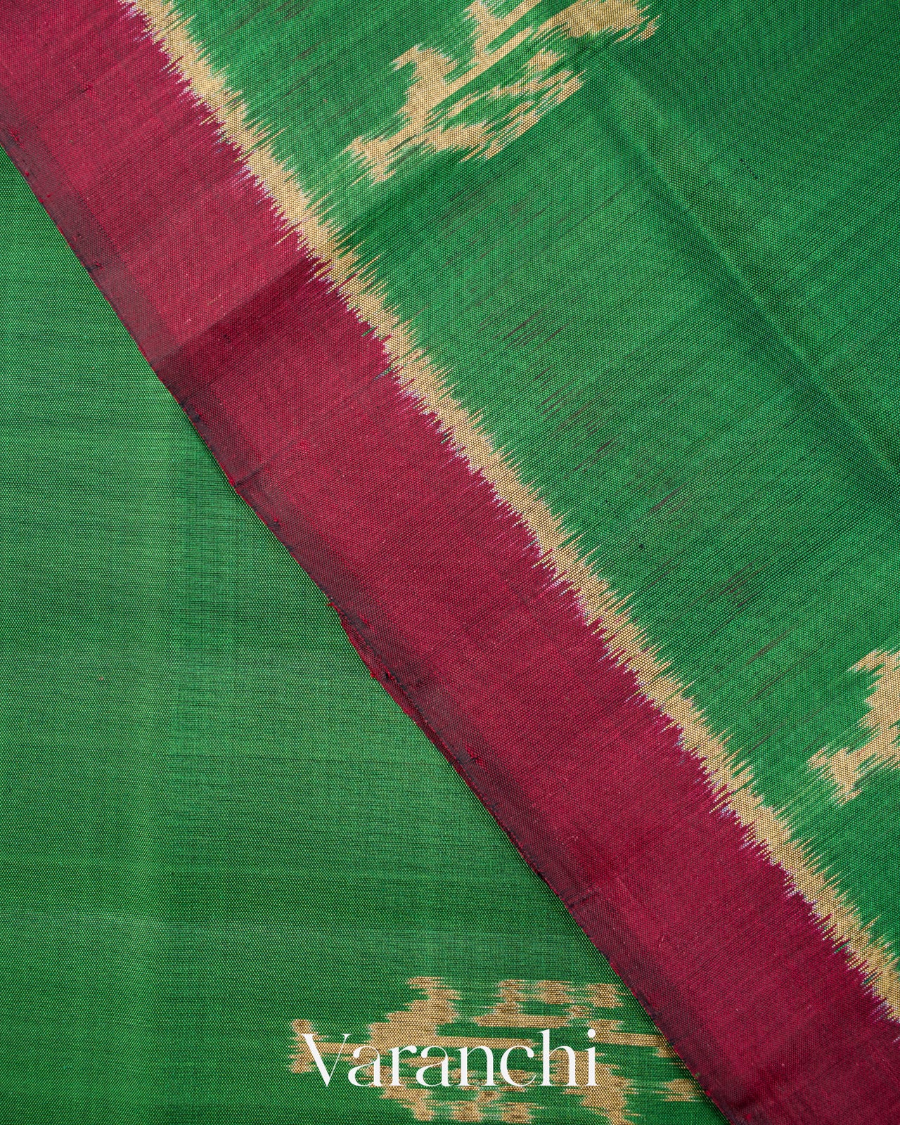 Bottle Green Pure Rajkot Patola Silk Handloom Saree