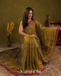 Olive Green Pure Rajkot Patola Silk Handloom Saree