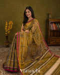 Olive Green Pure Rajkot Patola Silk Handloom Saree