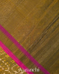 Olive Green Pure Rajkot Patola Silk Handloom Saree