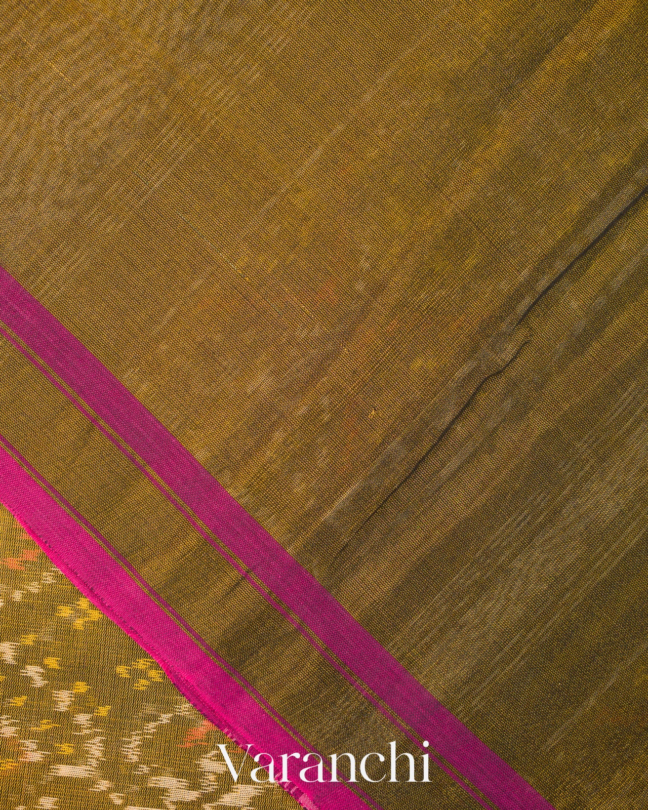 Olive Green Pure Rajkot Patola Silk Handloom Saree