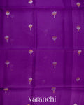 Violet Jamdani with Paithani Pallu Pure Muslin Silk Handloom Saree