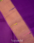 Violet Jamdani with Paithani Pallu Pure Muslin Silk Handloom Saree