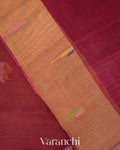 Wine Red Jamdani with Paithani Pallu Pure Muslin Silk Handloom Saree