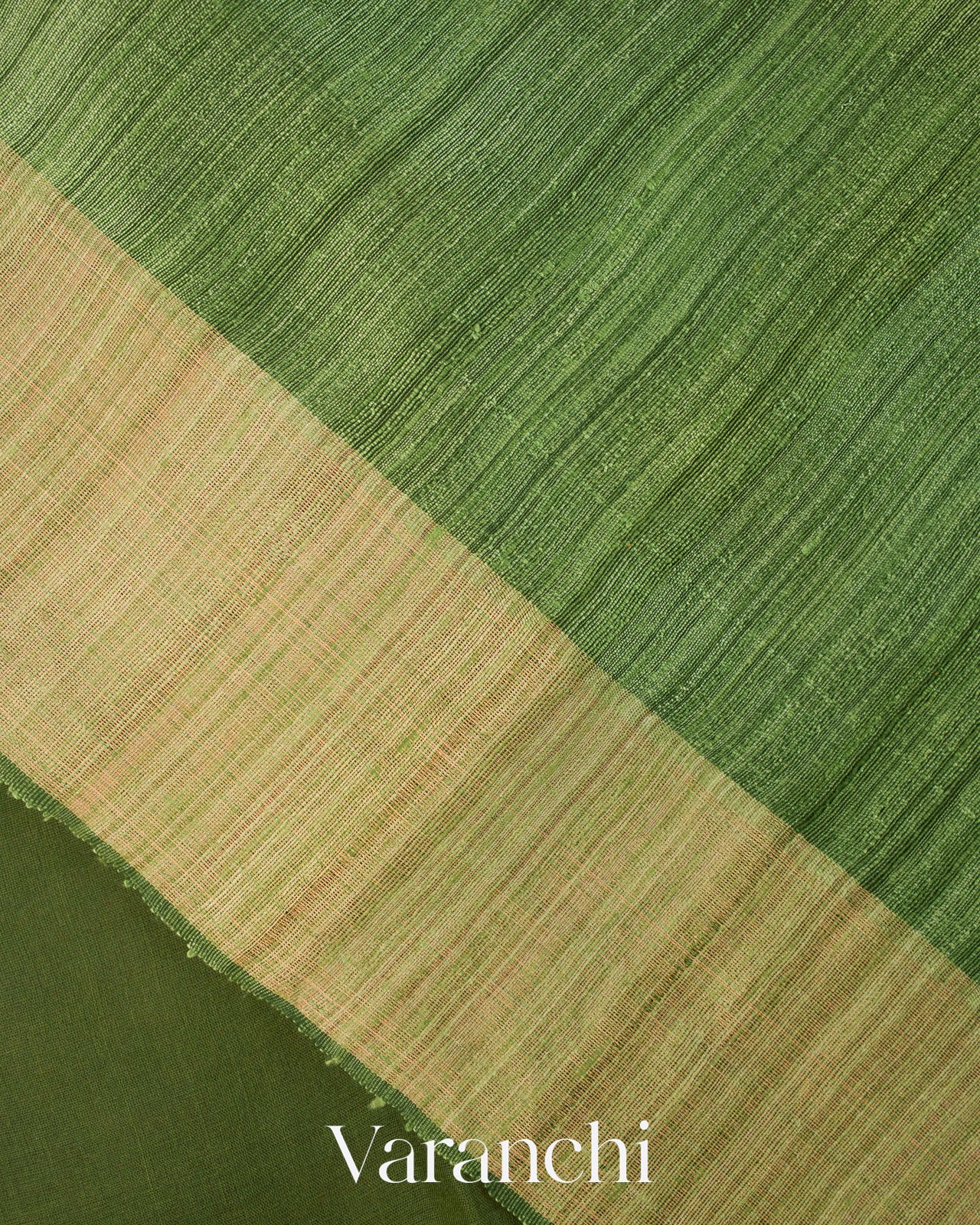 Mehandi Green Jamdani with Paithani Pallu Pure Muslin Silk Handloom Saree