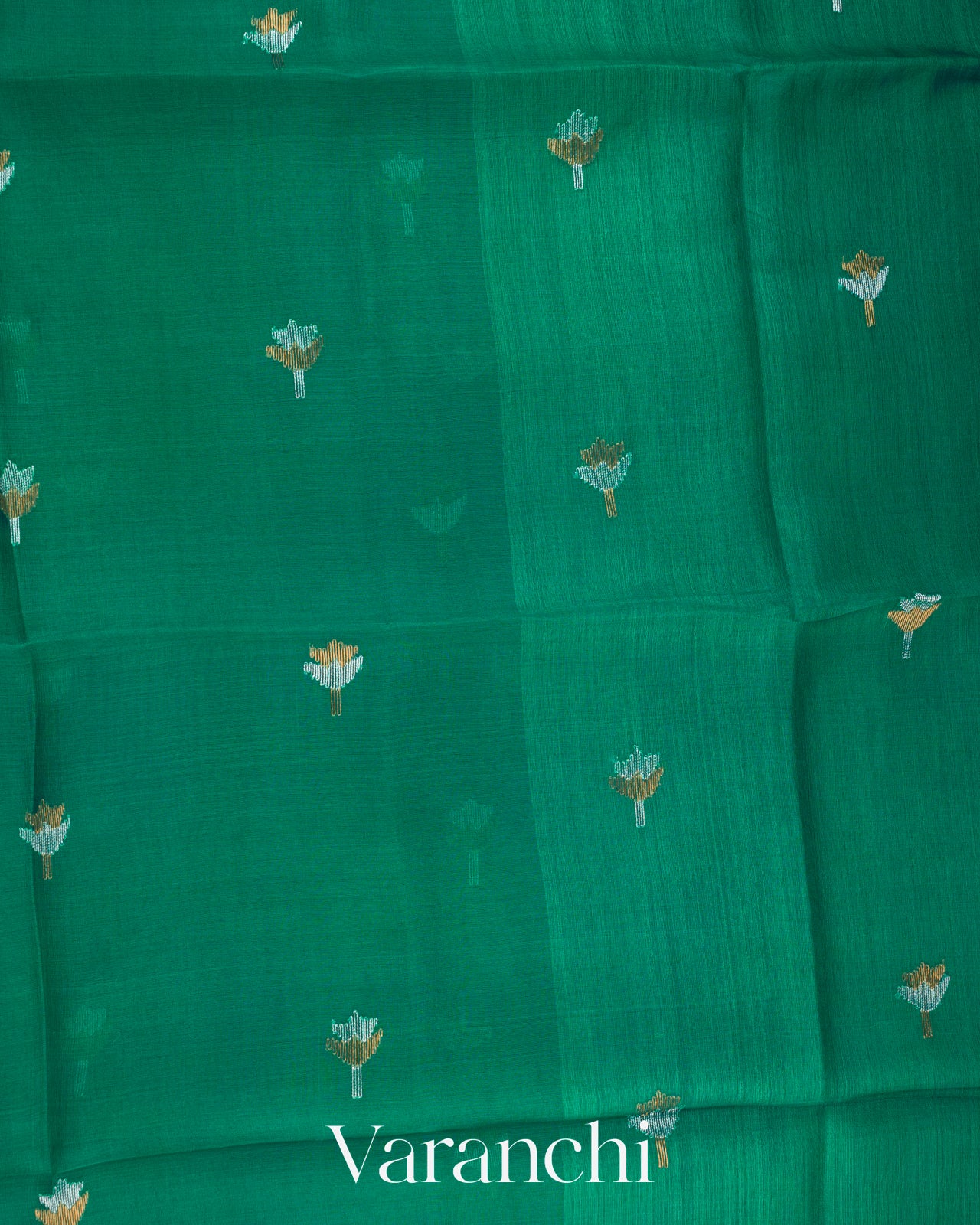 Turquoise Green Jamdani with Paithani Pallu Pure Muslin Silk Handloom Saree