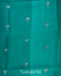 Turquoise Blue Jamdani with Paithani Pallu Pure Muslin Silk Handloom Saree