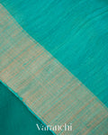Turquoise Blue Jamdani with Paithani Pallu Pure Muslin Silk Handloom Saree