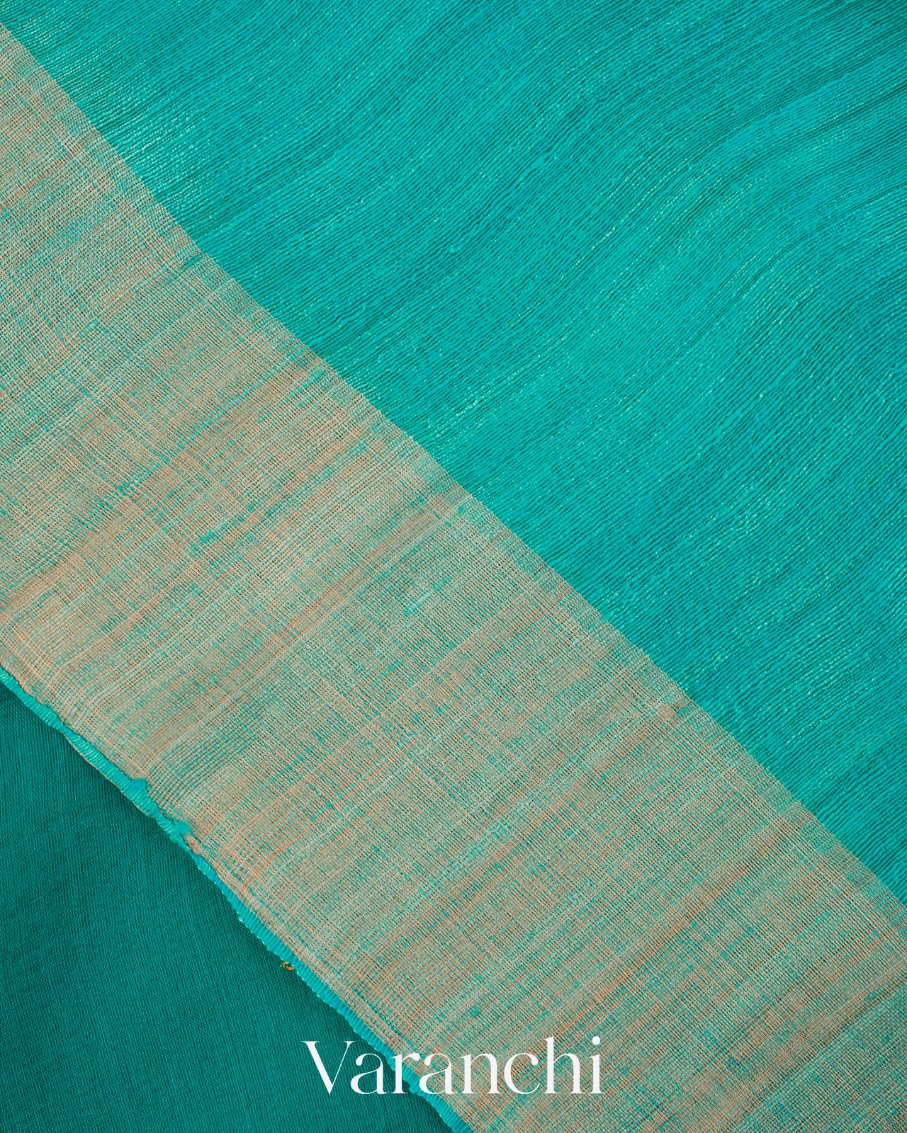 Turquoise Blue Jamdani with Paithani Pallu Pure Muslin Silk Handloom Saree