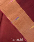 Maroon Jamdani with Paithani Pallu Pure Muslin Silk Handloom Saree