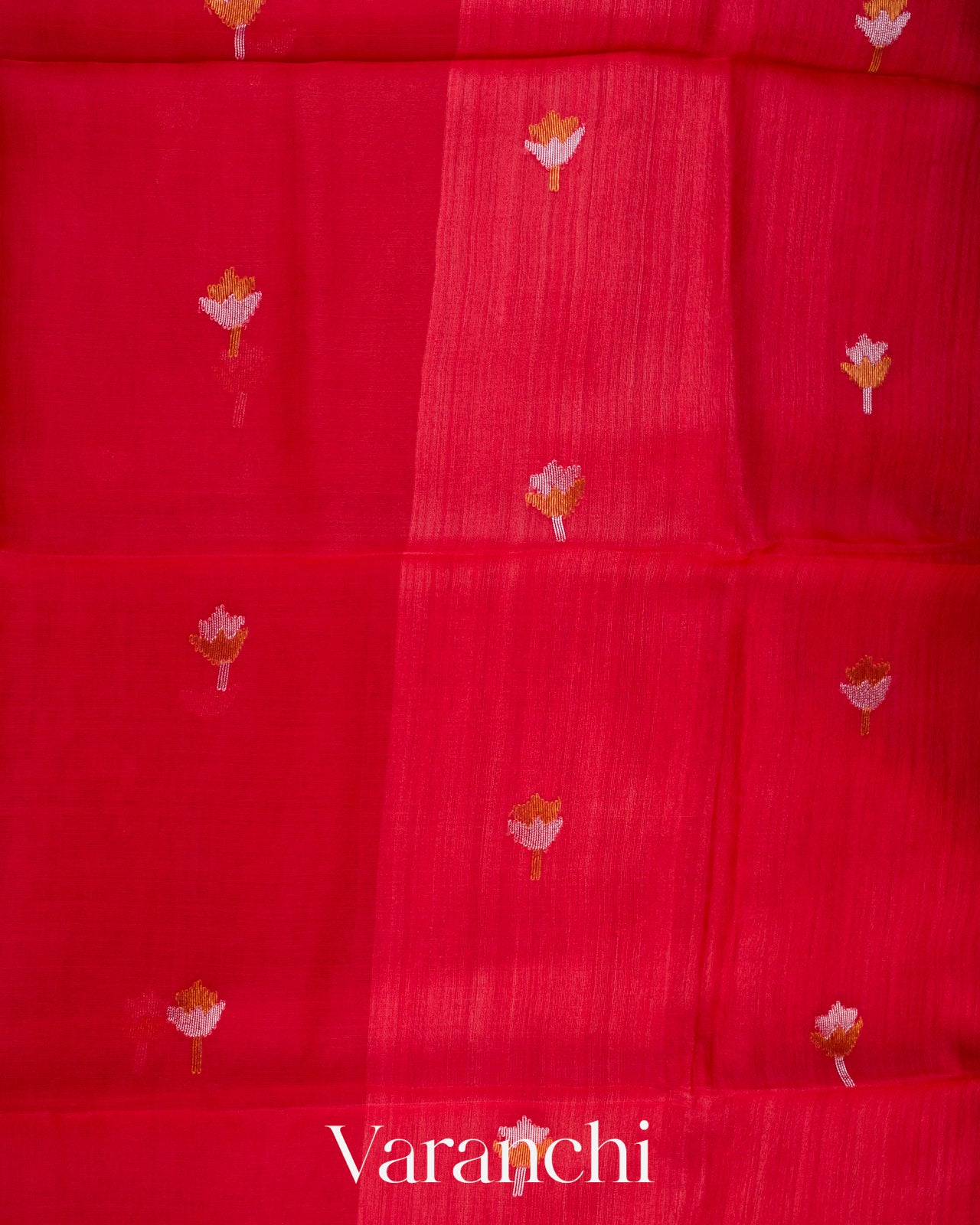 Bright Red Jamdani with Paithani Pallu Pure Muslin Silk Handloom Saree