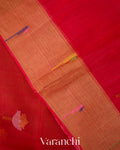 Bright Red Jamdani with Paithani Pallu Pure Muslin Silk Handloom Saree