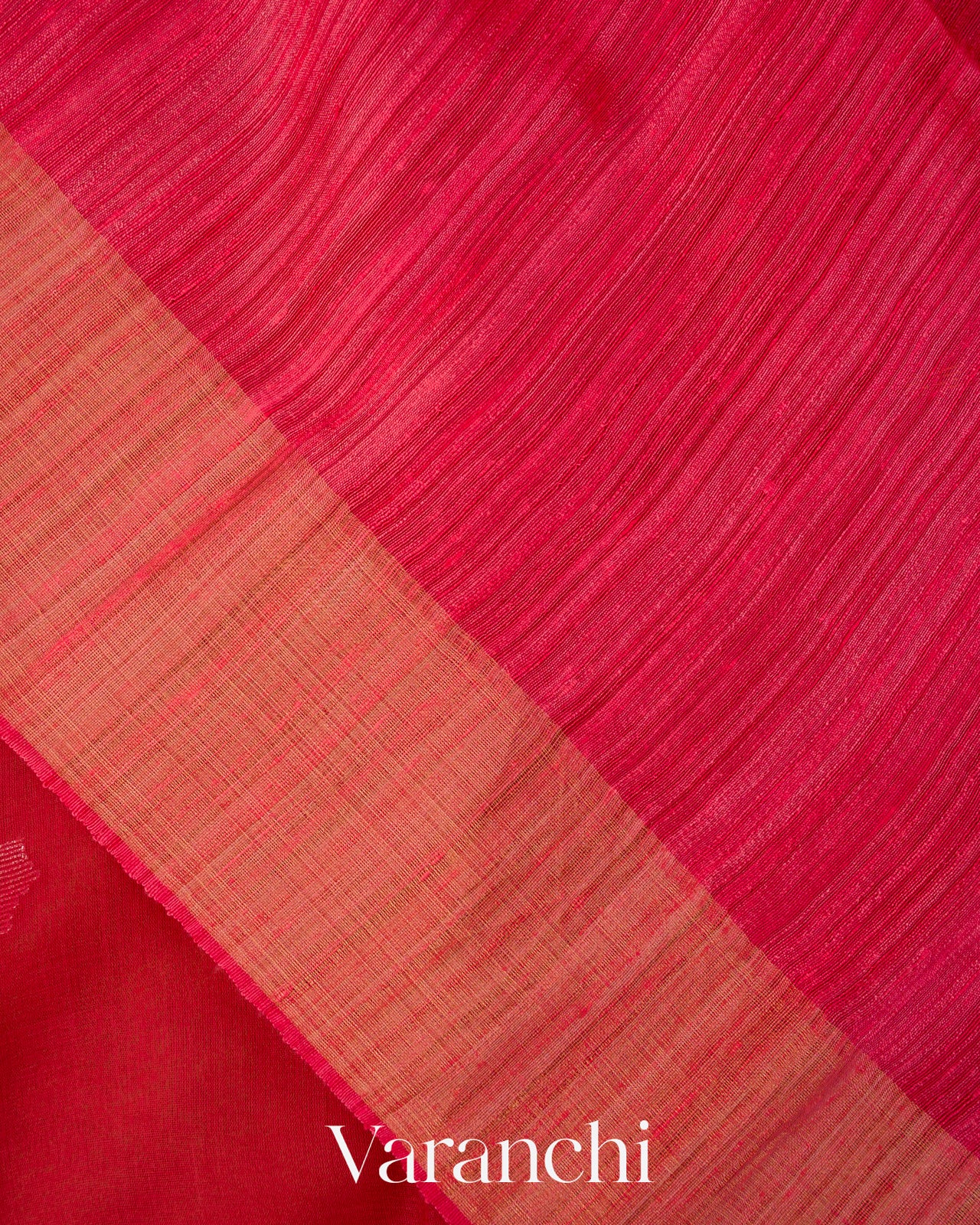 Bright Red Jamdani with Paithani Pallu Pure Muslin Silk Handloom Saree