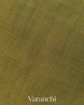 Olive Green Pure Maheshwari Silk Cotton Handloom Saree