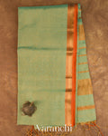 Sea Green Pure Maheshwari Silk Cotton Handloom Saree