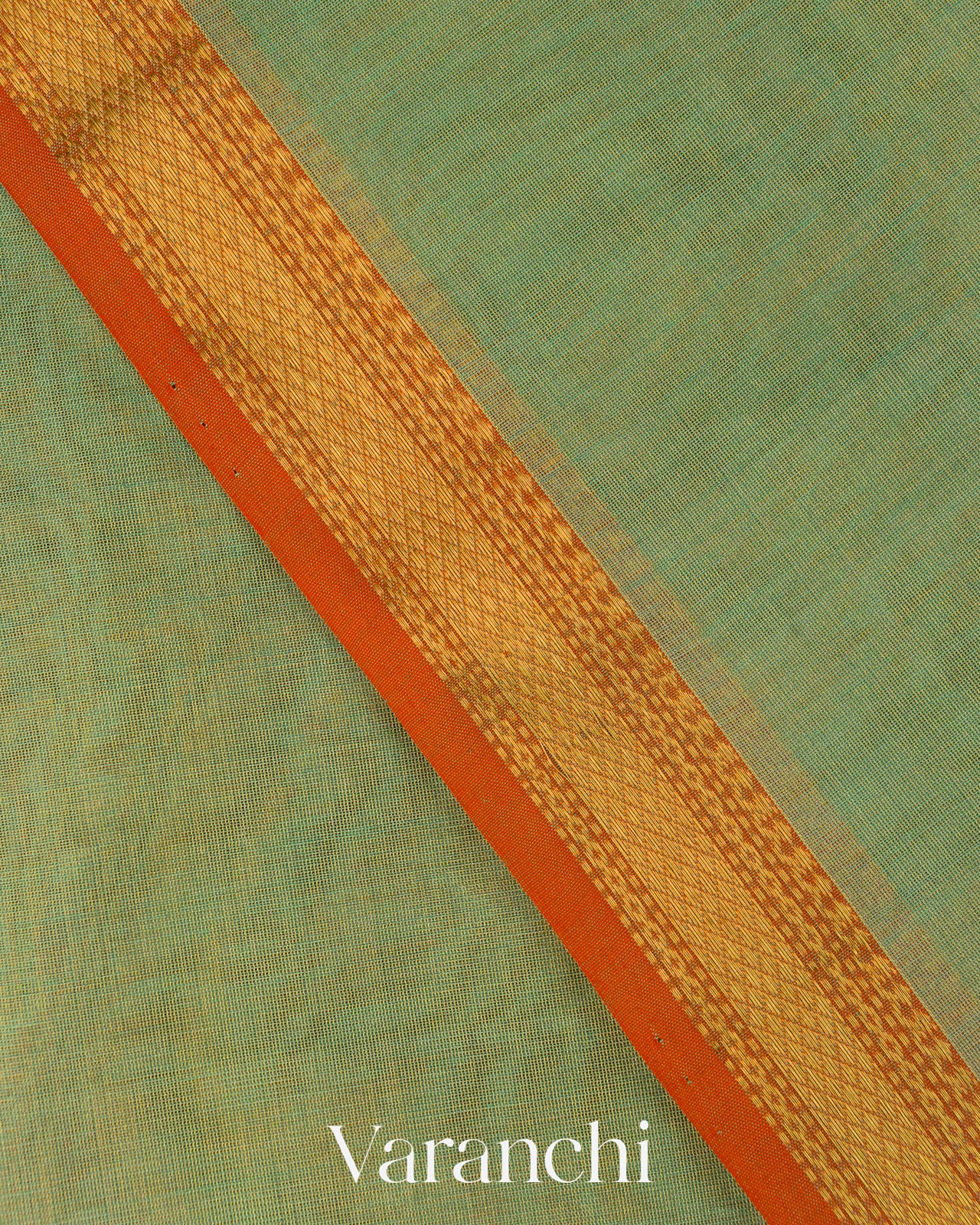 Sea Green Pure Maheshwari Silk Cotton Handloom Saree