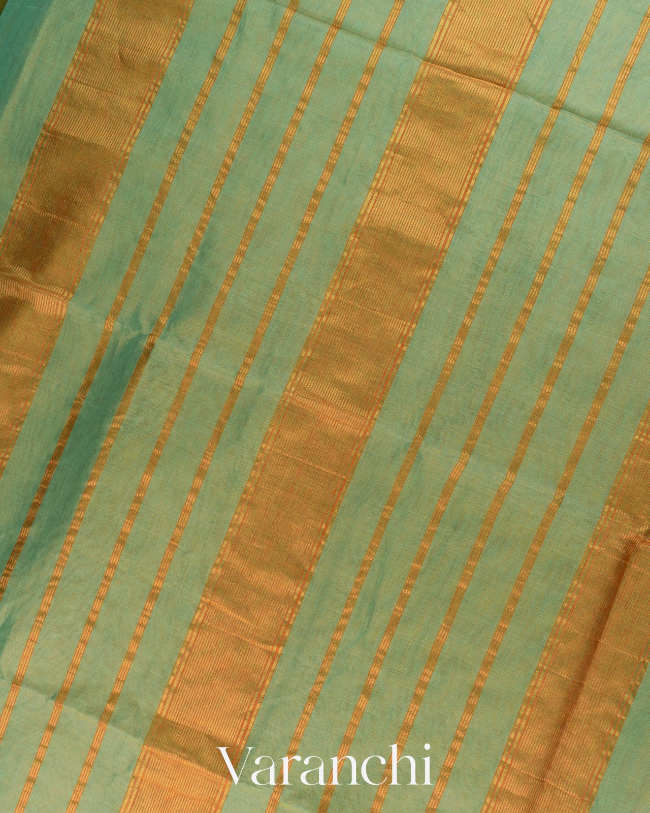 Sea Green Pure Maheshwari Silk Cotton Handloom Saree