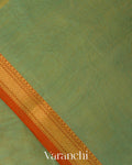 Sea Green Pure Maheshwari Silk Cotton Handloom Saree
