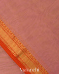 Rose Pink Striped Pure Maheshwari Silk Cotton Handloom Saree