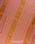 Rose Pink Striped Pure Maheshwari Silk Cotton Handloom Saree