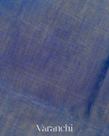Ink Blue Pure Maheshwari Silk Cotton Tissue Handloom Saree