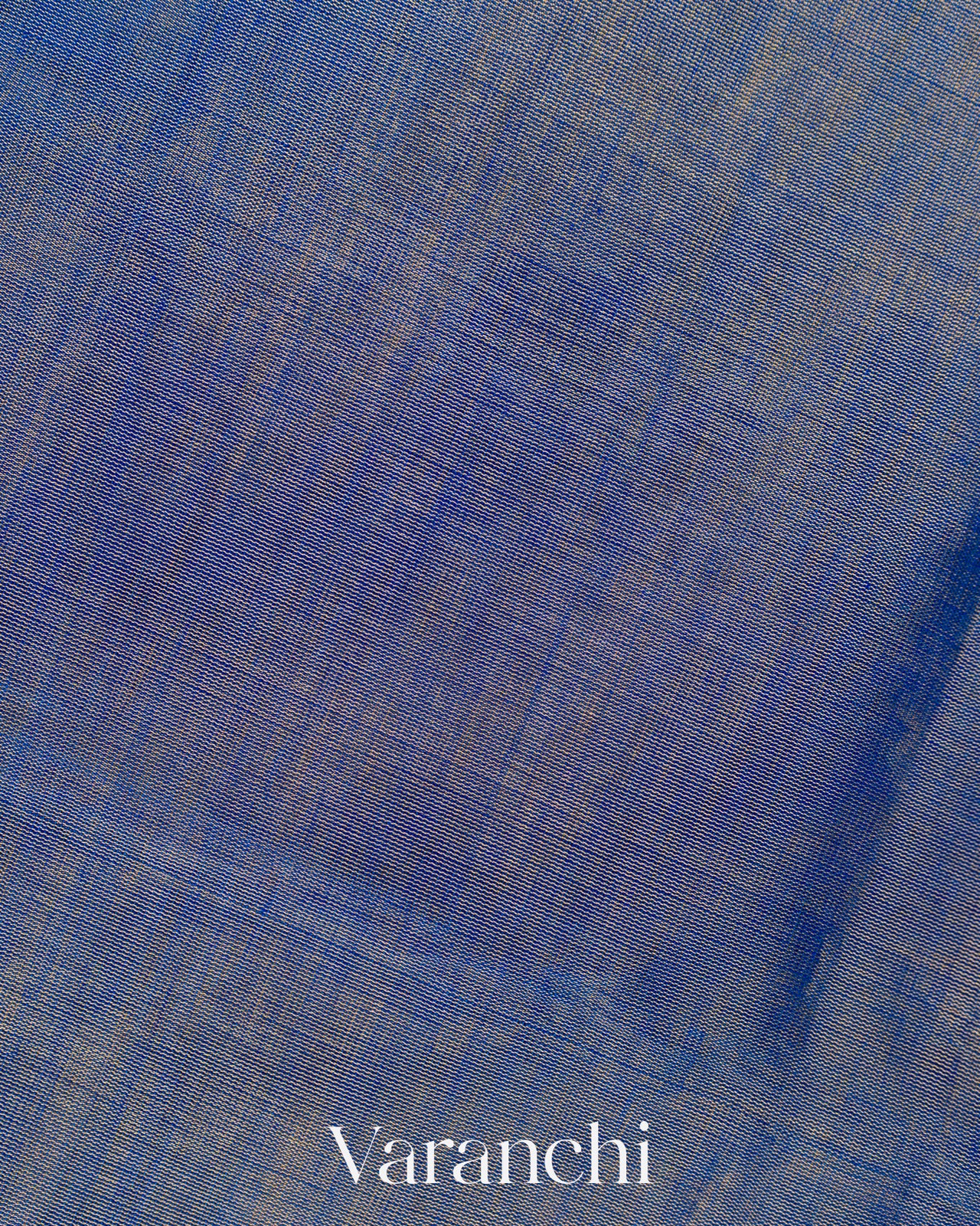 Ink Blue Pure Maheshwari Silk Cotton Tissue Handloom Saree
