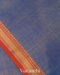 Ink Blue Pure Maheshwari Silk Cotton Tissue Handloom Saree