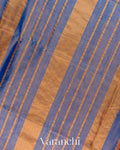Ink Blue Pure Maheshwari Silk Cotton Tissue Handloom Saree