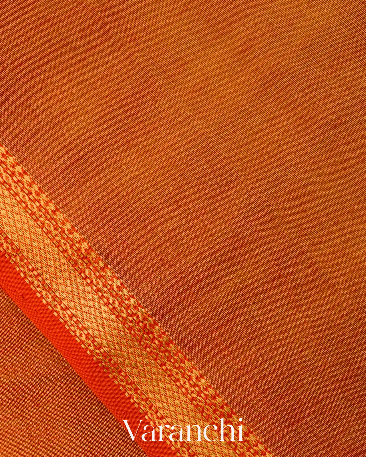 Rust Orange Pure Maheshwari Silk Cotton Handloom Saree