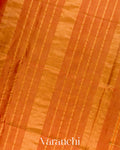Rust Orange Pure Maheshwari Silk Cotton Handloom Saree