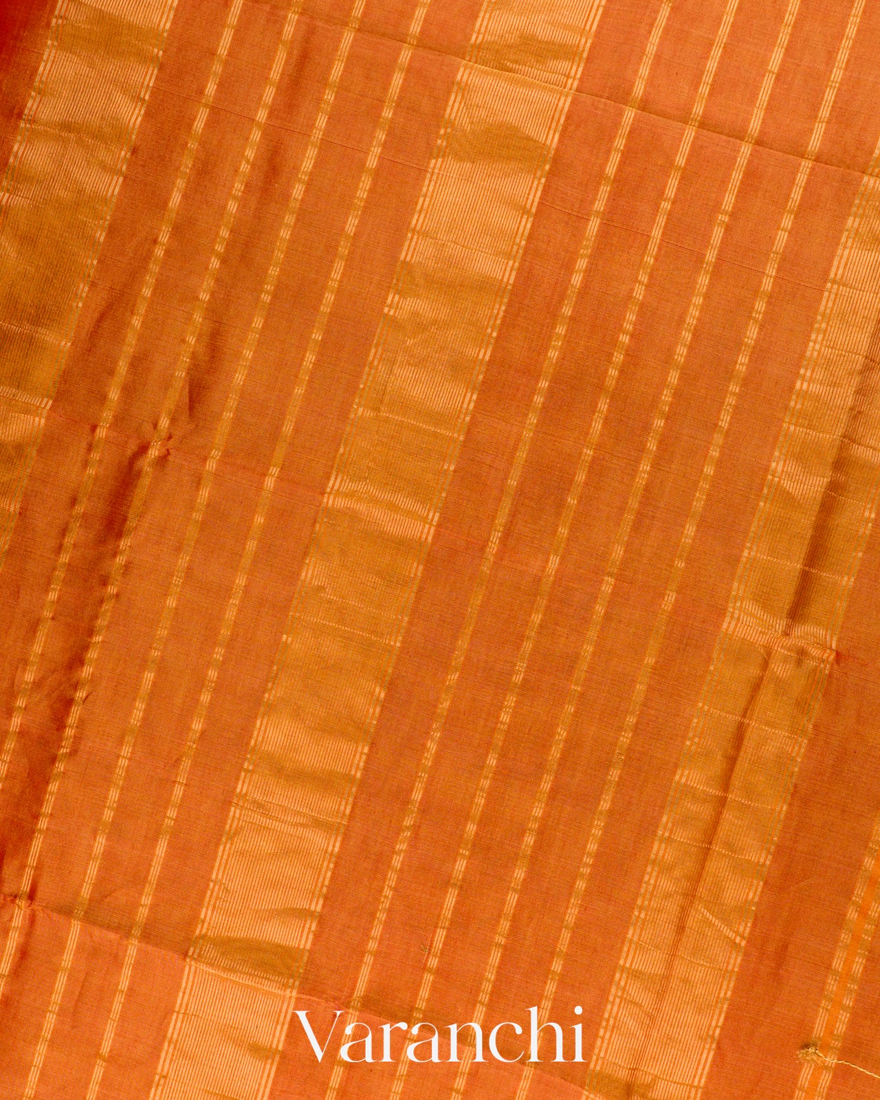 Rust Orange Pure Maheshwari Silk Cotton Handloom Saree