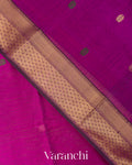 Magenta Pure Maheshwari Silk Cotton Handloom Saree