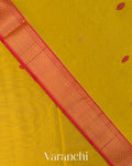Mustard Yellow Pure Maheshwari Silk Cotton Handloom Saree