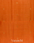 Rust Orange Pure Maheshwari Silk Cotton Handloom Saree