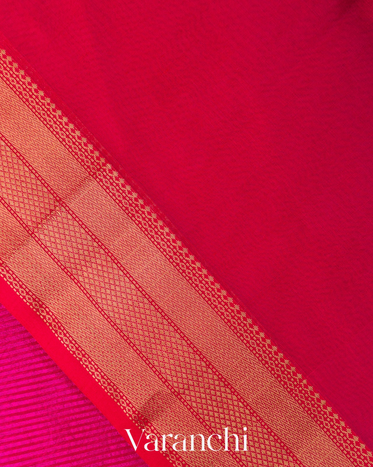 Rani Pink Striped Pure Maheshwari Silk Cotton Handloom Saree