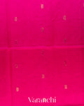 Rani Pink Striped Pure Maheshwari Silk Cotton Handloom Saree
