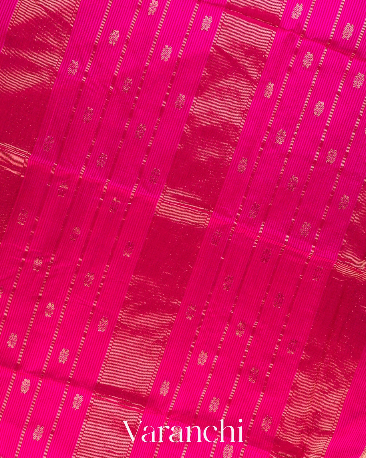 Rani Pink Striped Pure Maheshwari Silk Cotton Handloom Saree