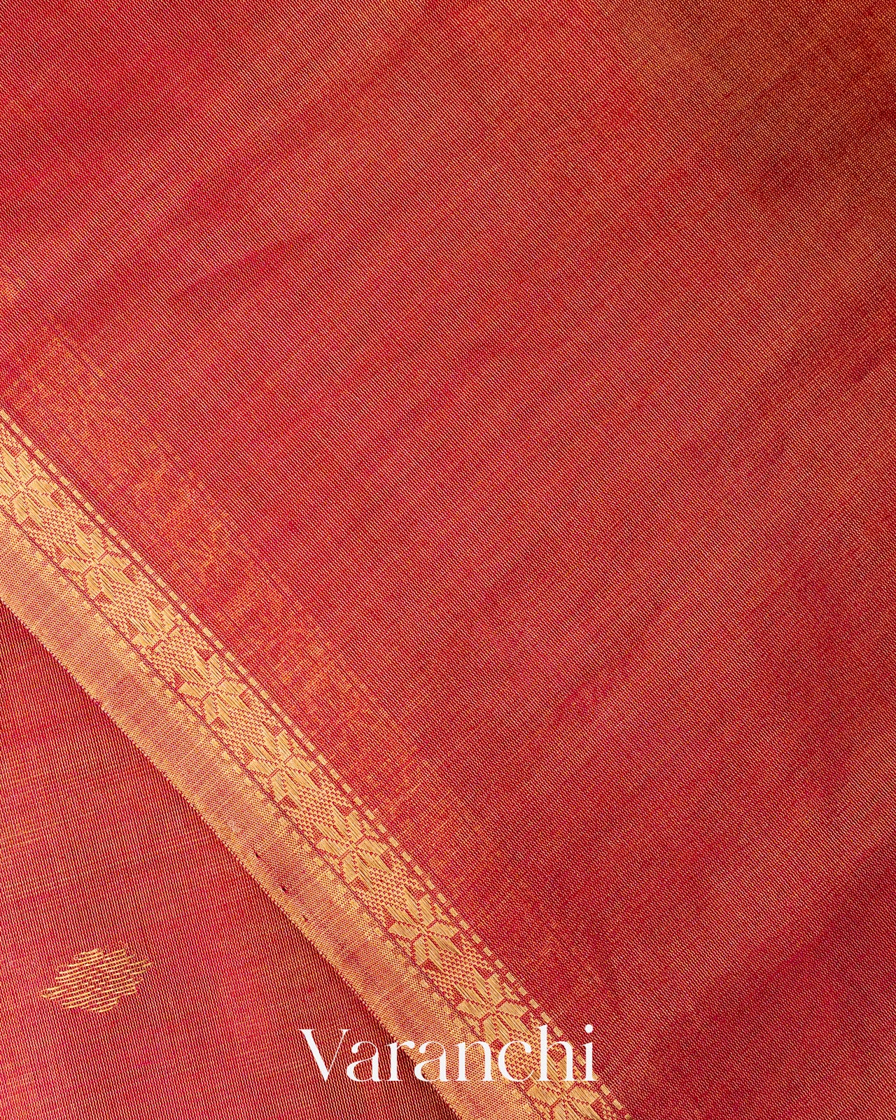Coral Red Pure Maheshwari Silk Cotton Handloom Saree