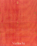 Coral Red Pure Maheshwari Silk Cotton Handloom Saree