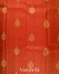 Tomato Orange Pure Kanchipuram Silk Handloom Saree