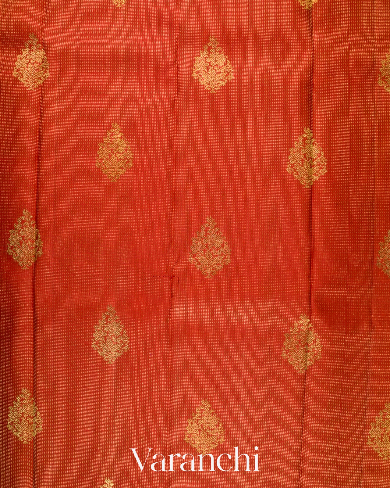 Tomato Orange Pure Kanchipuram Silk Handloom Saree