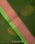 Bottle Green Vaira Oosi Pure Kanchipuram Silk Handloom Saree